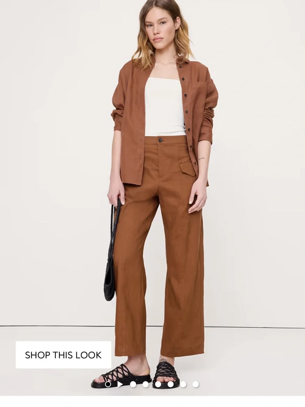 Banana Republic HIGH-RISE STRAIGHT UTILITY PANT STRETCH LINEN-VISCOSE